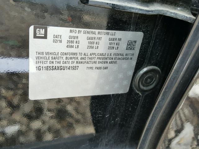 1G11E5SAXGU141937 - 2016 CHEVROLET MALIBU LIM 黑色 照片 10