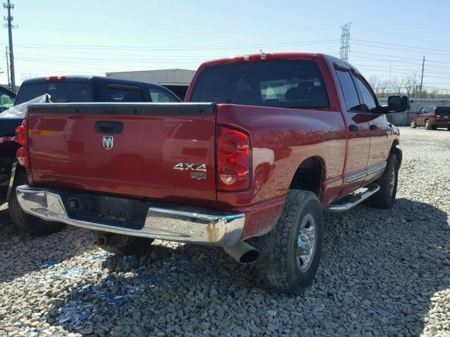 1D7KS28C87J532569 - 2007 DODGE RAM 2500 S MAROON photo 4