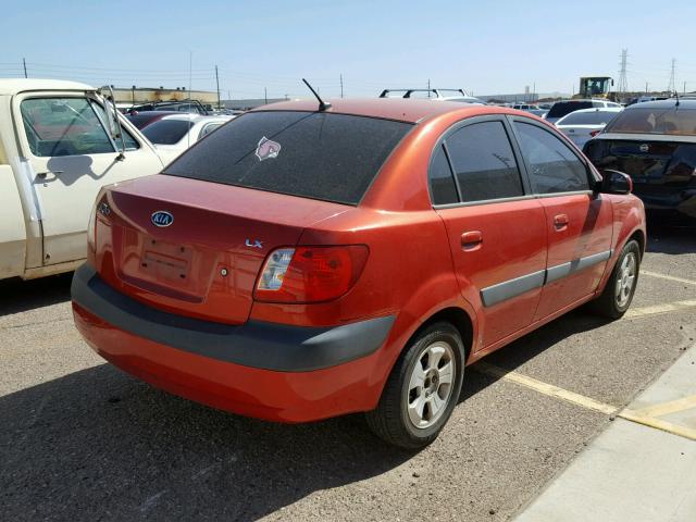 KNADE123976246369 - 2007 KIA RIO BASE RED photo 4