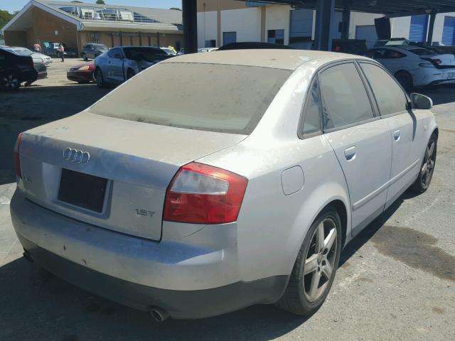 WAUJC68E04A108145 - 2004 AUDI A4 1.8T SILVER photo 4