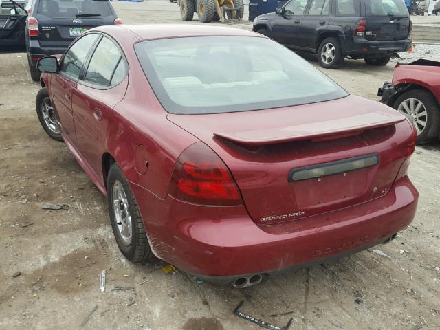 2G2WS522141326761 - 2004 PONTIAC GRAND PRIX BURGUNDY photo 3