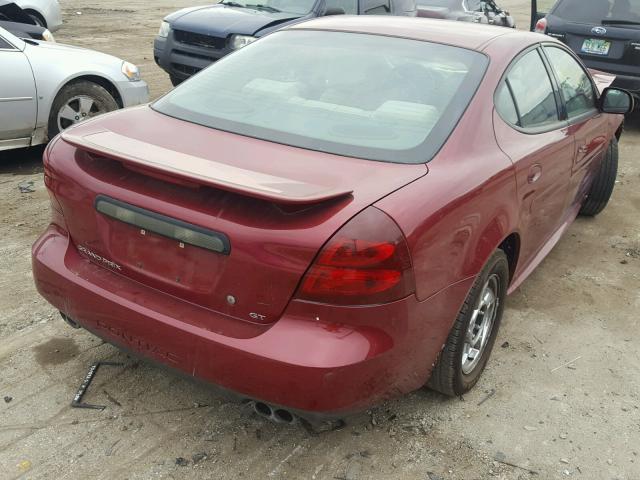 2G2WS522141326761 - 2004 PONTIAC GRAND PRIX BURGUNDY photo 4