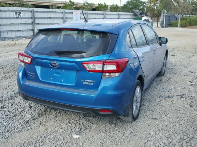 4S3GTAA68H3717805 - 2017 SUBARU IMPREZA BLUE photo 4