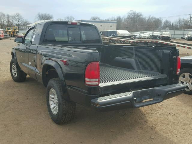 1B7GG22N31S189313 - 2001 DODGE DAKOTA BLACK photo 3