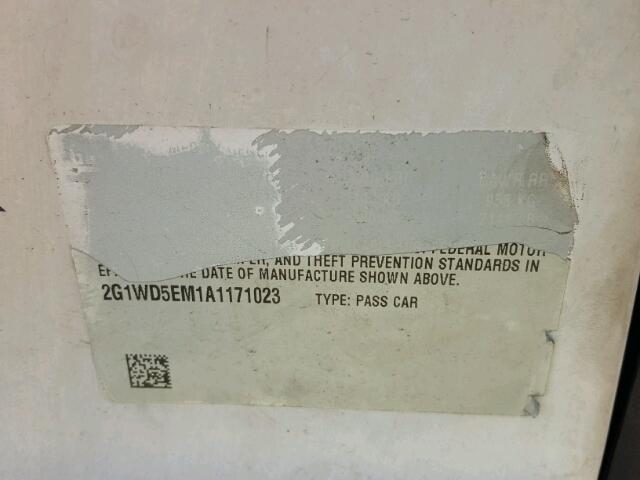 2G1WD5EM1A1171023 - 2010 CHEVROLET IMPALA POL WHITE photo 10