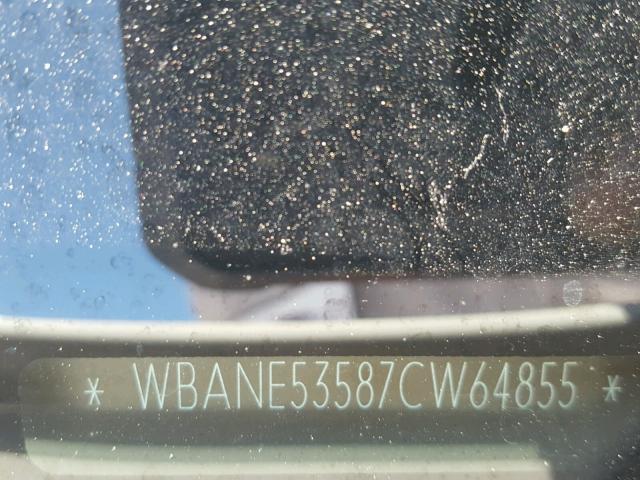 WBANE53587CW64855 - 2007 BMW 525 I WHITE photo 10