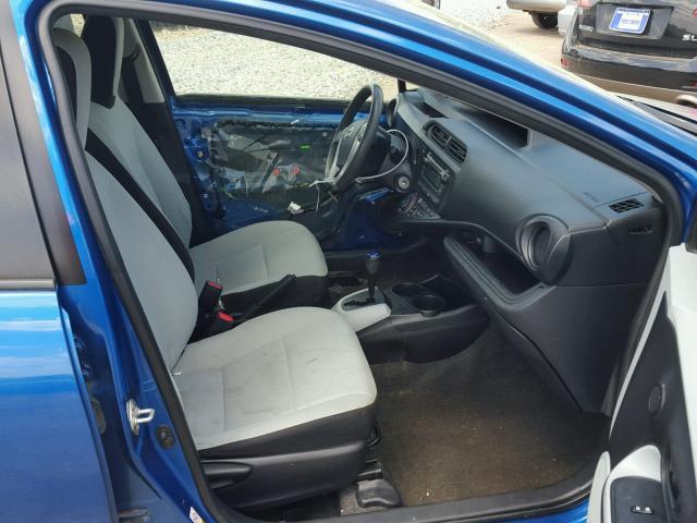 JTDKDTB35C1526502 - 2012 TOYOTA PRIUS C BLUE photo 5