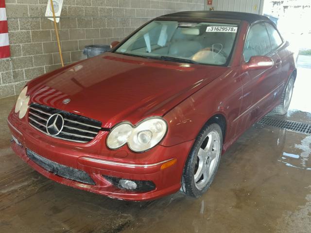 WDBTK75G84T031151 - 2004 MERCEDES-BENZ CLK 500 BURGUNDY photo 2