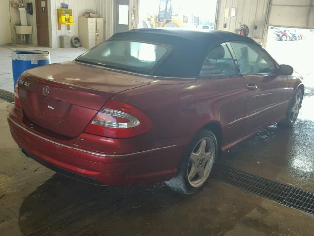 WDBTK75G84T031151 - 2004 MERCEDES-BENZ CLK 500 BURGUNDY photo 4