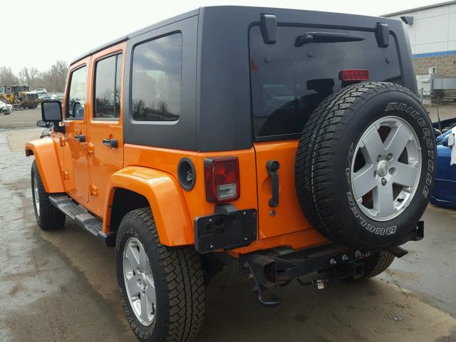 1C4HJWEG8CL189265 - 2012 JEEP WRANGLER U ORANGE photo 3