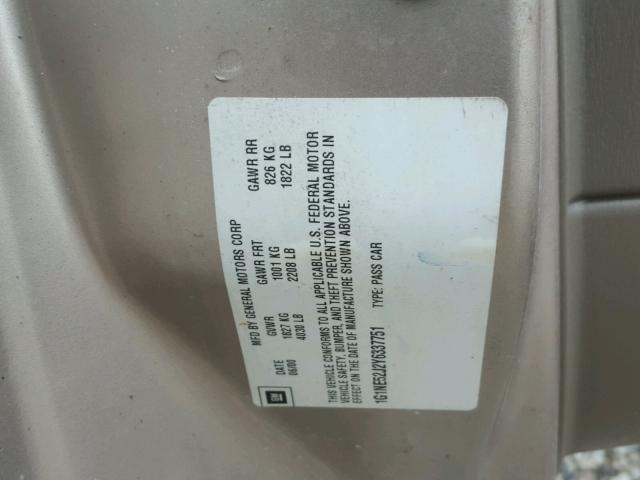 1G1NE52J2Y6337751 - 2000 CHEVROLET MALIBU LS თაფლისფერი ფოტო 10