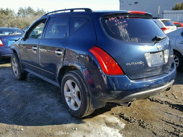 JN8AZ08W84W340815 - 2004 NISSAN MURANO SL BLUE photo 3