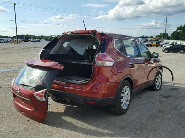 KNMAT2MT5FP548720 - 2015 NISSAN ROGUE S/SL MAROON photo 4