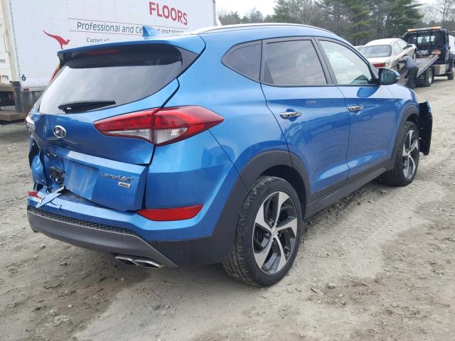 KM8J3CA23GU163723 - 2016 HYUNDAI TUCSON LIM BLUE photo 4