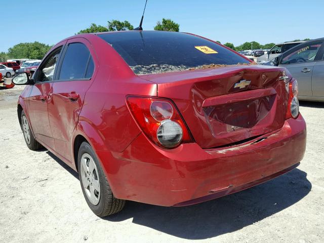 1G1JA5SH8D4256380 - 2013 CHEVROLET SONIC LS 红色 照片 3