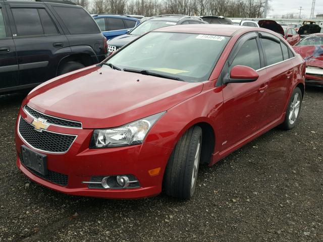 1G1PE5SBXE7370312 - 2014 CHEVROLET CRUZE LT RED photo 2