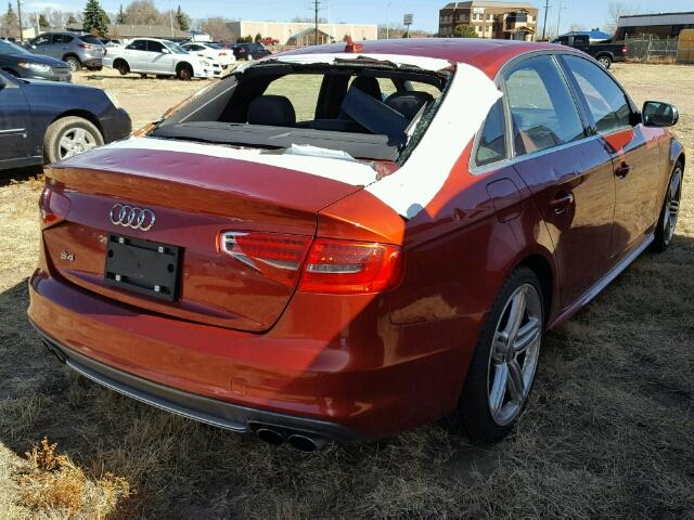 WAUBGAFL6DA110088 - 2013 AUDI S4 PREMIUM ORANGE photo 4