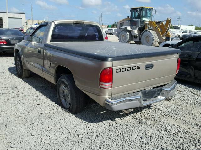 1B7FL26X71S301310 - 2001 DODGE DAKOTA GOLD photo 3