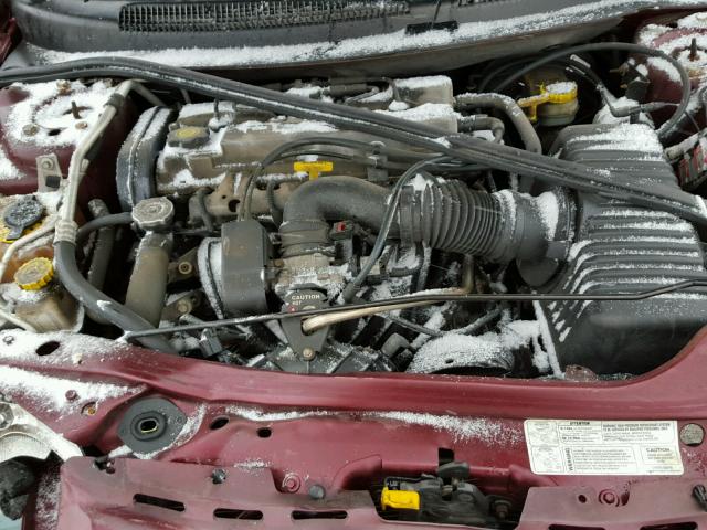 1B3EJ46X81N621488 - 2001 DODGE STRATUS SE MAROON photo 7