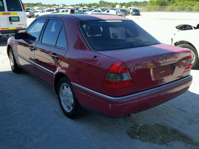 WDBHA28E5RF063390 - 1994 MERCEDES-BENZ C 280 RED photo 3