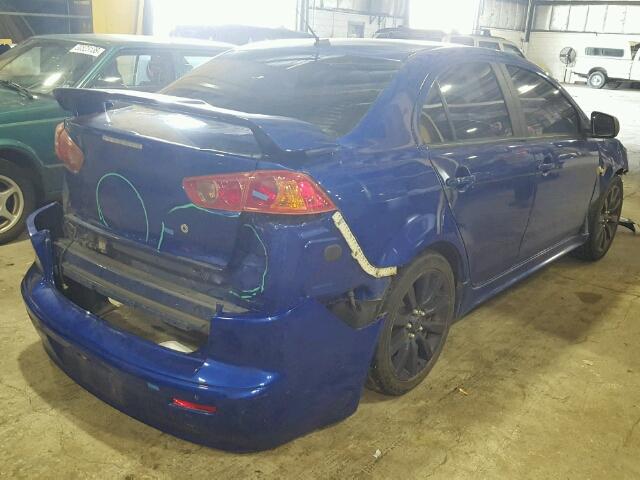 JA3AU86U38U032364 - 2008 MITSUBISHI LANCER GTS BLUE photo 4