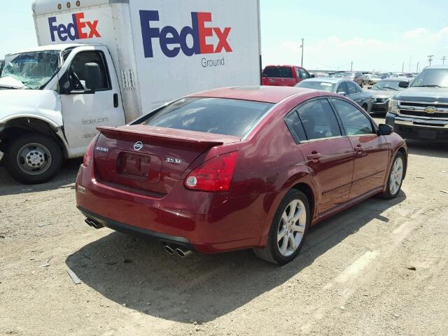 1N4BA41E78C803959 - 2008 NISSAN MAXIMA SE MAROON photo 4