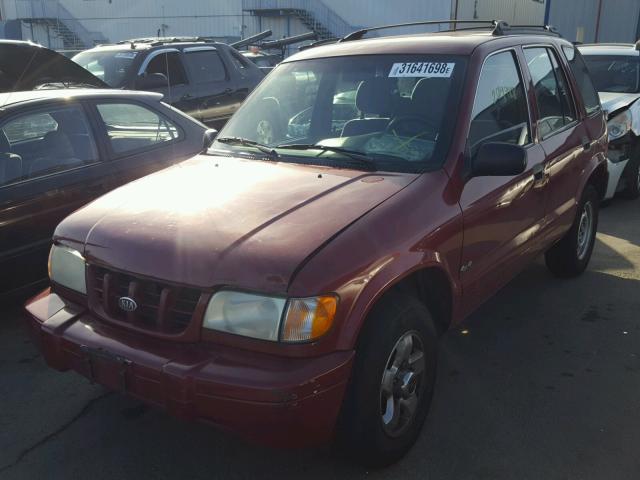 KNDJA7231Y5654196 - 2000 KIA SPORTAGE BURGUNDY photo 2