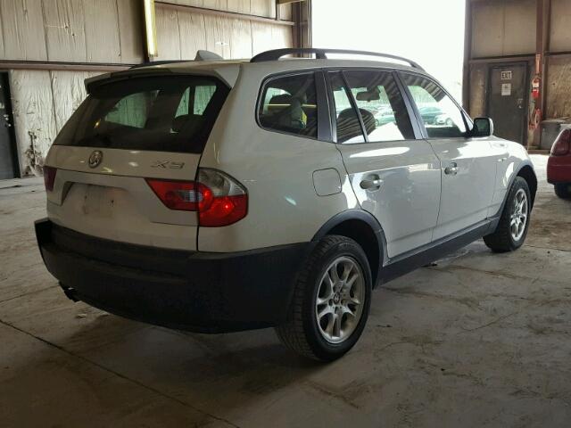 WBXPA73454WB24776 - 2004 BMW X3 2.5I WHITE photo 4