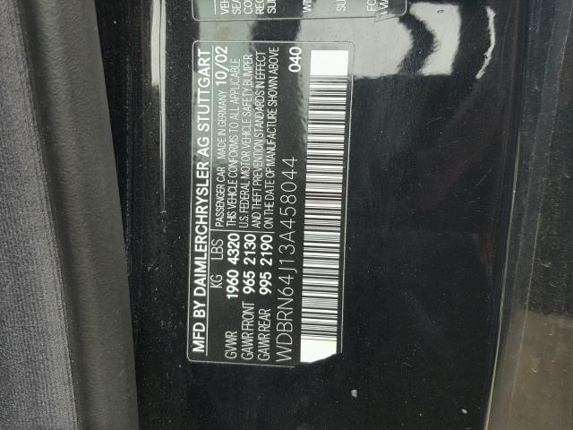 WDBRN64J13A458044 - 2003 MERCEDES-BENZ C 320 SPOR BLACK photo 10