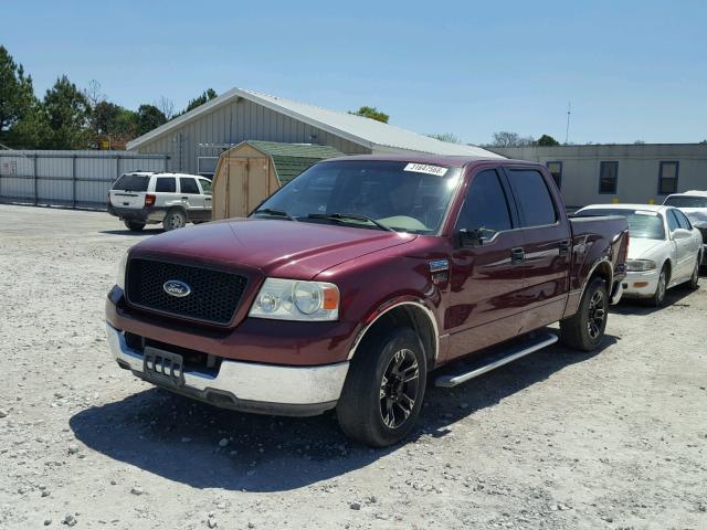 1FTPW12534KC48135 - 2004 FORD F150 2WD MAROON photo 2