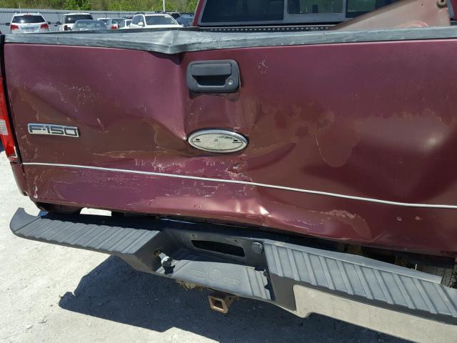 1FTPW12534KC48135 - 2004 FORD F150 2WD MAROON photo 9