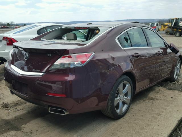 19UUA9F5XDA005553 - 2013 ACURA TL TECH BURGUNDY photo 4