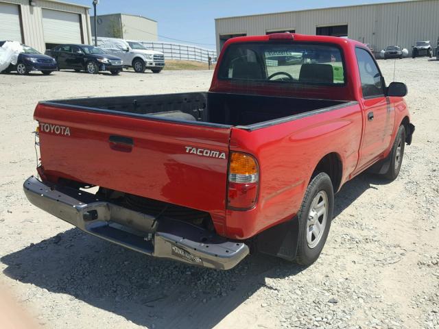 5TENL42N92Z140757 - 2002 TOYOTA TACOMA RED photo 4