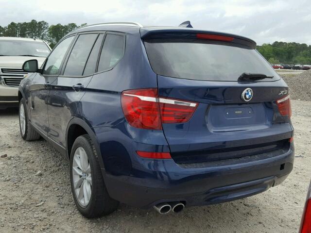 5UXWZ7C34H0X42300 - 2017 BMW X3 SDRIVE2 BLUE photo 3