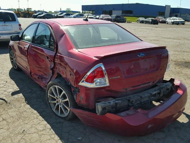 3FAHP07Z49R153566 - 2009 FORD FUSION SE RED photo 3