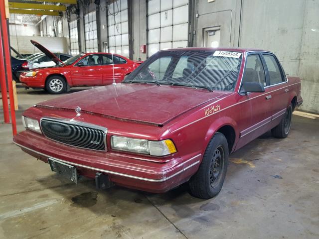 1G4AG55M9R6409340 - 1994 BUICK CENTURY SP RED photo 2