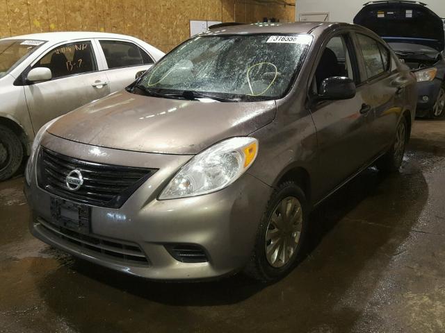 3N1CN7AP1EL814447 - 2014 NISSAN VERSA BASE GRAY photo 2