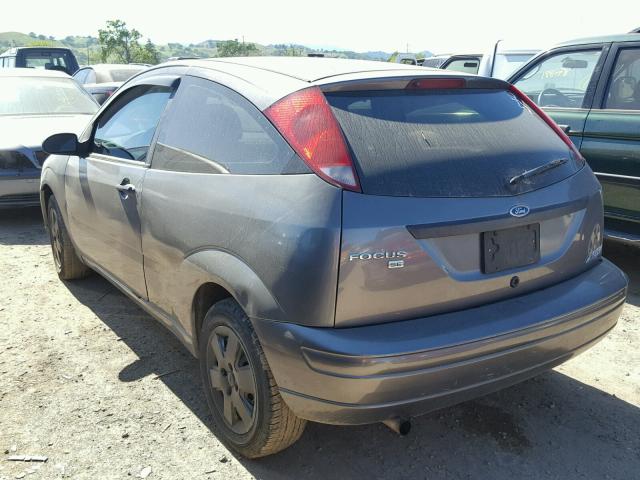 1FAFP31N57W163838 - 2007 FORD FOCUS ZX3 GRAY photo 3