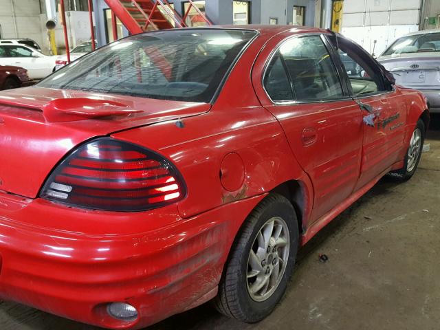 1G2NF52T31M646012 - 2001 PONTIAC GRAND AM S წითელი ფოტო 4