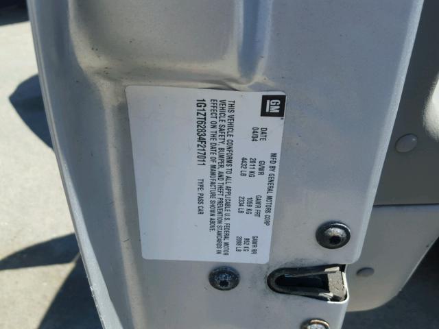 1G1ZT62834F217011 - 2004 CHEVROLET MALIBU MAX 银色 照片 10