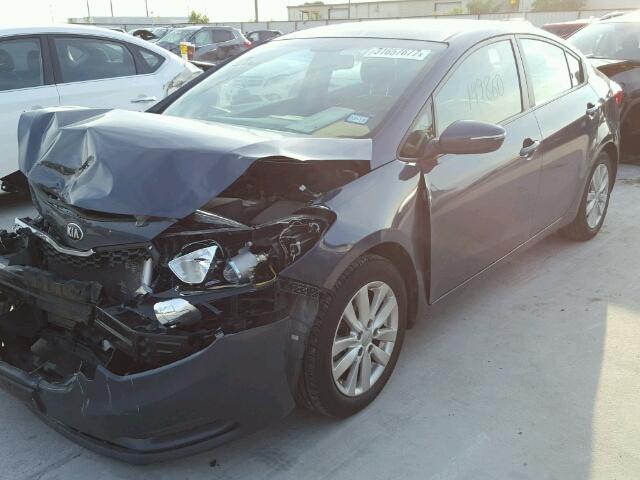 KNAFX4A61E5155664 - 2014 KIA FORTE LX BLUE photo 2