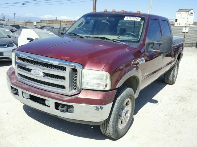 1FTWW31PX5EC80901 - 2005 FORD F350 SRW S MAROON photo 2