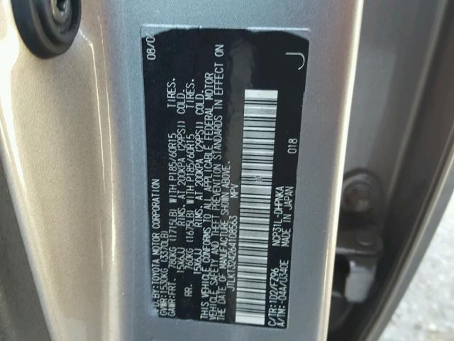 JTLKT324264108563 - 2006 TOYOTA SCION XB SILVER photo 10