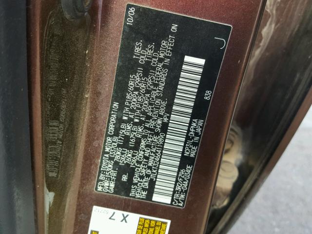 JTLKT324664119890 - 2006 TOYOTA SCION XB BROWN photo 10