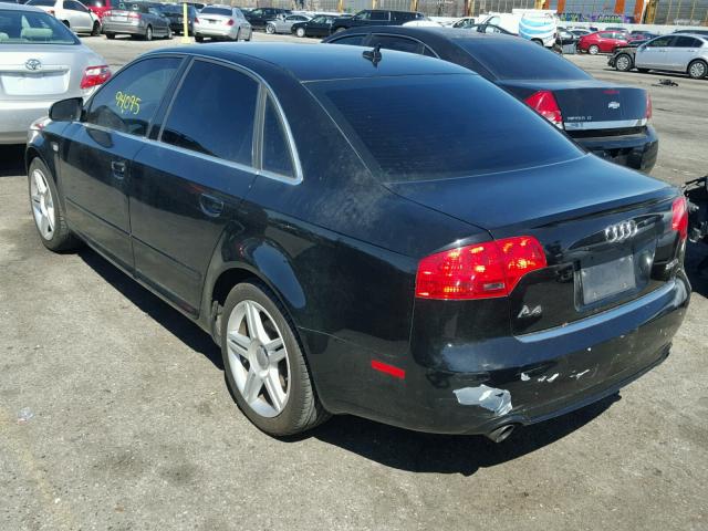 WAUAF78E08A037595 - 2008 AUDI A4 2.0T BLACK photo 3