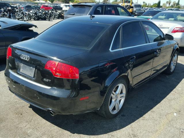 WAUAF78E08A037595 - 2008 AUDI A4 2.0T BLACK photo 4