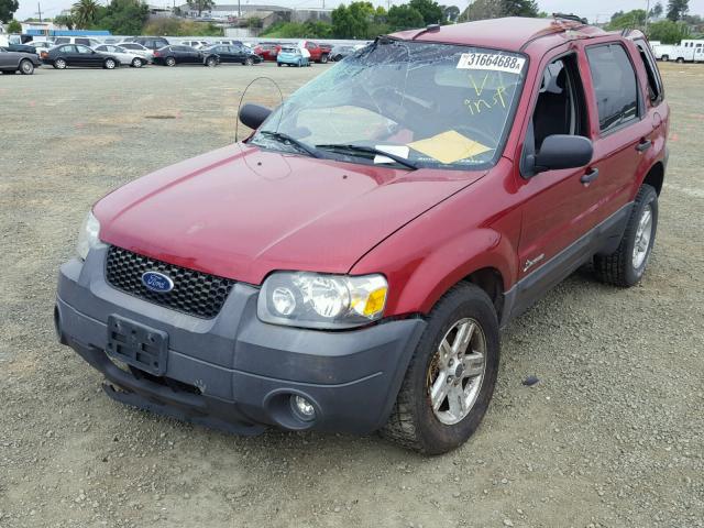 1FMYU95H26KD26806 - 2006 FORD ESCAPE HEV RED photo 2