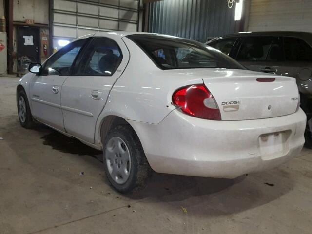 1B3ES46C81D115711 - 2001 DODGE NEON SE WHITE photo 3