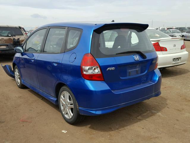 JHMGD37637S061757 - 2007 HONDA FIT S BLUE photo 3