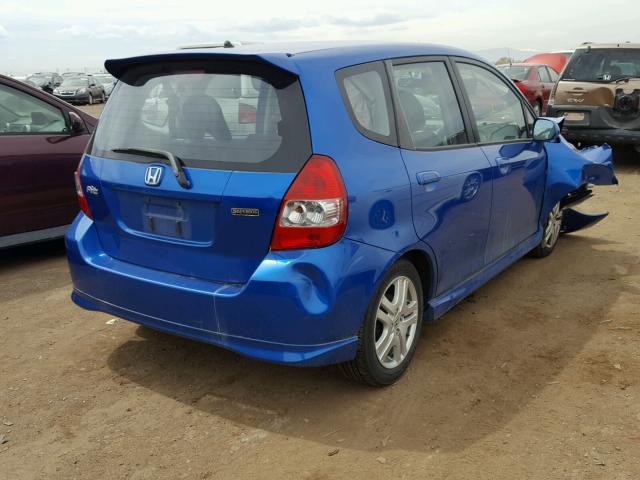 JHMGD37637S061757 - 2007 HONDA FIT S BLUE photo 4